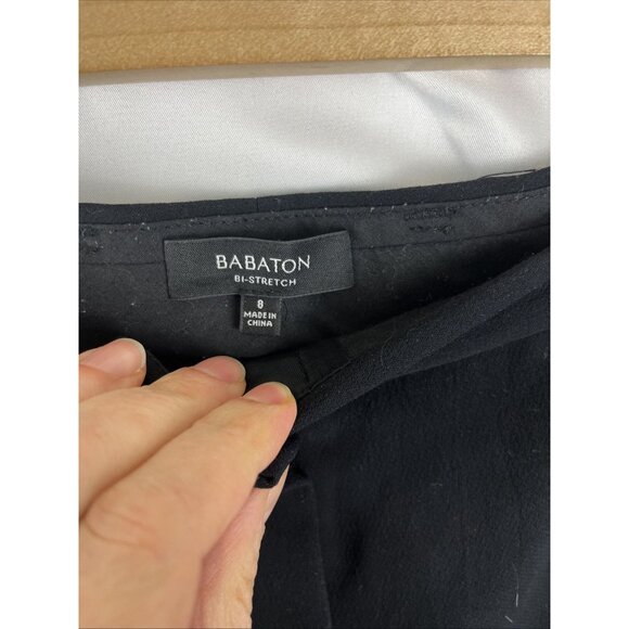 Aritzia Babaton Kendrick Classic Rise Slim Straight Black Pants Women's Size 8 - Picture 5 of 12